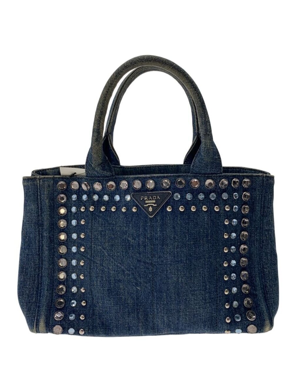 Prada Canapa Handbag Indigo Blue Solid